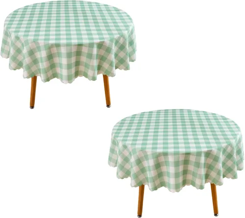 Vista 15 de MANGATA CASA Mantel de cuadros rosa para mesas cuadradas, mantel a cuadros, impermeable, para cocina y mesa, mantel de poliéster a cuadros sin Rosa