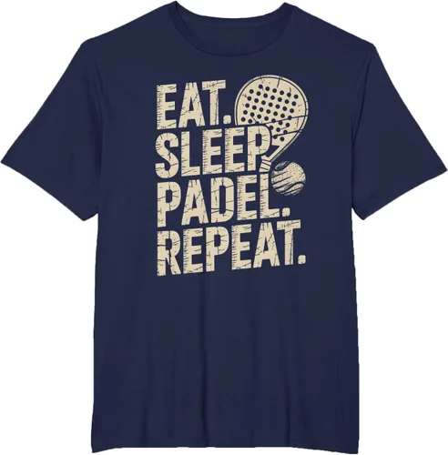 Vista 45 de Camiseta Eat Sleep Padel Repeat Padel Jugador de Tenis