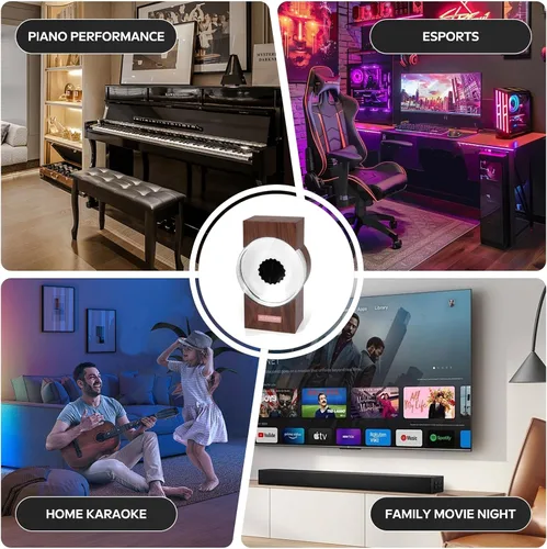 Vista 5 de ClocTeck Visualizador de Ferrofluido, Ferrofluido Bailarín con Ritmo, Altavoz de Música de Fluido Magnético, Decoración de Escritorio