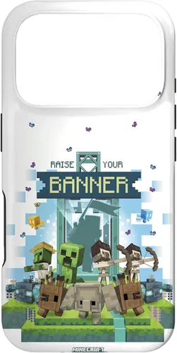 Vista 27 de Minecraft Legends Raise Your Banner Mobs Group Shot - Carcasa para iPhone 17