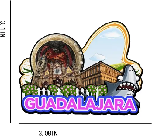Vista 3 de Guadalajara - Imán de madera para nevera, diseño de México, monumentos en 3D, recuerdos coleccionables, decoración hecha a mano, 1995