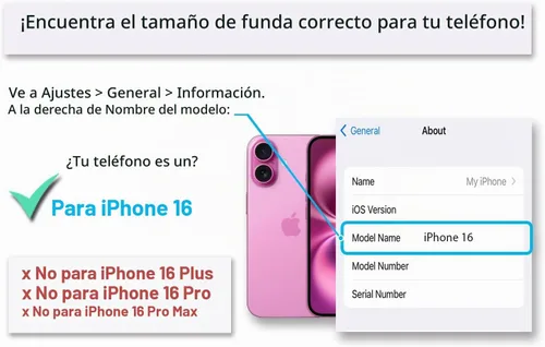 Vista 7 de Funda para iPhone 16, con protector de pantalla, linda para mujeres y niñas, funda protectora de grado militar de 10 pies para iPhone 16, funda