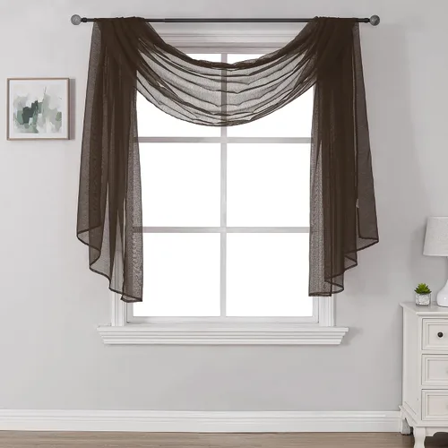Vista 14 de Bufanda transparente para ventana de 144 pulgadas de largo, color azul bebé, perfecta como bufandas de cenefa, así como toldo de cama o decoración
