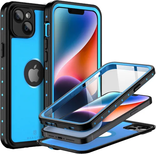 Vista 15 de BEASTEK Funda impermeable para iPhone 14, a prueba de golpes, a prueba de polvo IP68 bajo el agua, serie NRE con protector de pantalla integrado