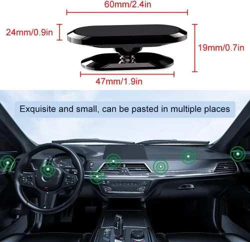 Vista 5 de [Paquete de 3] Soporte magnético para teléfono celular, 8 imanes mejorados, soporte magnético fuerte para teléfono celular, rotación de 360° y vista