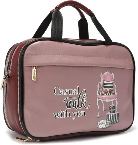 Vista 5 de Nicole Lee Bolsa de maquillaje cosmética para mujer, bolsa de viaje con 5 compartimentos (todas las emociones)