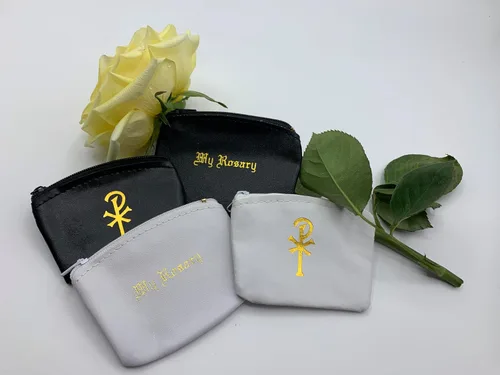 Vista 6 de Rosario de oración católica de cristal austriaco Incluye bolsa, guía "Cómo orar el rosario" y significado del mes de nacimiento donde corresponda