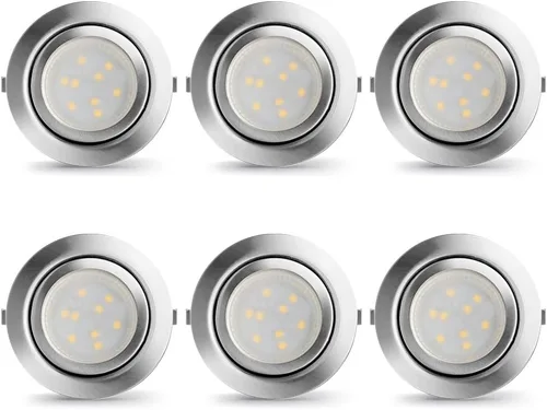 Vista 9 de Luces LED de disco empotradas con cable debajo del gabinete, iluminación regulable, bombilla halógena de 2.4 pulgadas con recorte, accesorios de luz