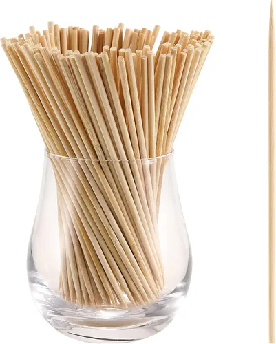 Vista 8 de 200 PIEZAS pinchos de bambú, palitos de comida de 6 pulgadas para aperitivos, frutas, brochetas a la parrilla, palillos de cóctel para bebidas
