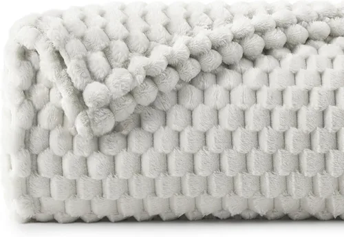 Vista 17 de BEDELITE Manta de forro polar para sofá y cama, manta decorativa de jacquard 3D de almendra, súper suave y acogedora, manta mullida cálida adecuada