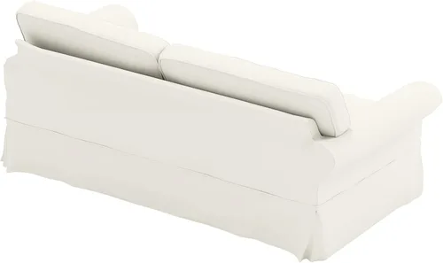 Vista 4 de La funda de sofá de algodón solo se adapta al sofá Pottery Barn PB Comfort Grand Roll Arm (borde de caja beige)