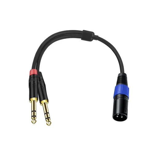 Vista 12 de Cable doble TRS a XLR hembra de 0.250 in para micrófono, mezclador, amplificador, 1.5 pies, cable de audio dual TRS macho a XLR, cable de conexión