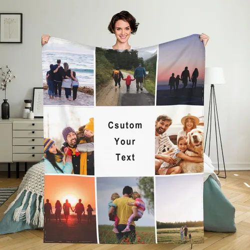 Vista 33 de Manta personalizada con texto de fotos, manta personalizada con mis propias fotos, manta conmemorativa personalizada para madres para mamá, papá