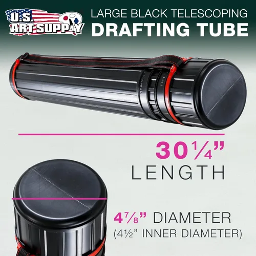 Vista 2 de U.S. Art Supply Tubo grande para póster – telescópico ajustable de 30-1/4 a 47-3/4 pulgadas – Tubo de almacenamiento duradero de 4-7/8 pulgadas
