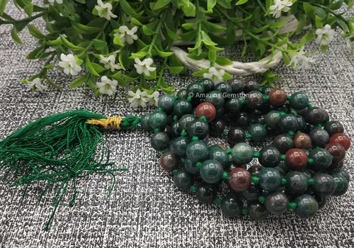 Vista 7 de Japa Mala - Collar de 108 cuentas de oración y pulsera Mala para meditación, Gema