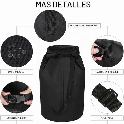Vista 4 de WOWLIVE Mochila bolsa de lavandería para la universidad, cestas plegables Negro