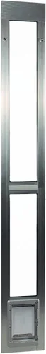 Vista 7 de Puerta modular de aluminio de patio para mascotas Ideal Pet Products, altura regulable 77 5/8 in – 80 3/4 in Molino (Plata)