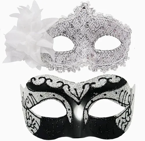 Vista 13 de Máscara veneciana para mujer, con encaje de flores, para Halloween, Navidad, Mardi Gras, fiesta de disfraces