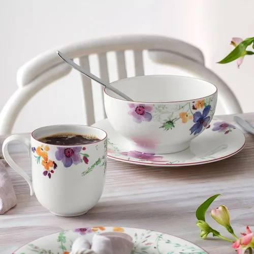Vista 4 de Villeroy & Boch Mariefleur - Plato de ensalada básico: 8.25 pulgadas, porcelana premium, blanco/multicolor
