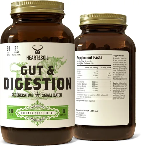 Vista 10 de HEART & SOIL Suplemento de calostro 100% alimentado con pasto y acabado de ganado regenerativo para la salud intestinal, muscular e inmunológica