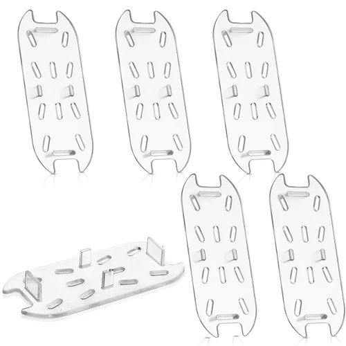 Vista 8 de Zubebe 6 piezas de estante de drenaje de plástico para tamaño bandeja de alimentos transparente rejilla de plástico acrílico bandejas de drenaje