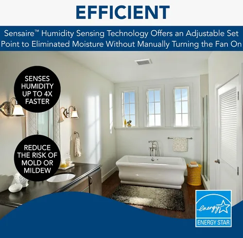 Vista 3 de Broan Flex™ Series 80 CFM 0.7 Sones Ventilador de ventilación con detección de humedad Energy Star®