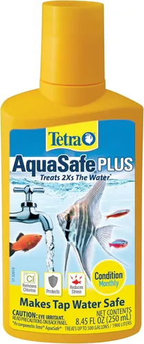 Vista 10 de Tetra AquaSafe Plus 3.38 onzas, acondicionador de agua para acuario y declorinador