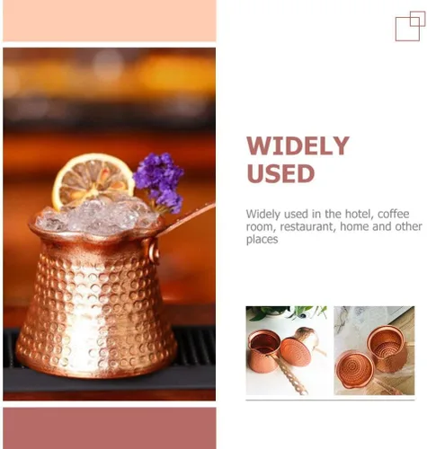 Vista 3 de IMIKEYA Cafetera turca, cafetera griega árabe de 10.8 fl oz, mini calentador de leche, sartén de calentamiento de mantequilla, mini olla de fusión