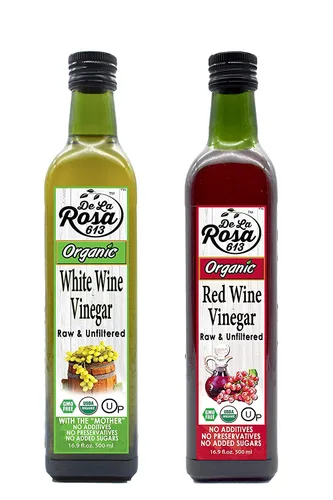 Vista 9 de De La Rosa - Vinagre de vino blanco orgánico, envejecido en barricas de madera españolas, vegano, sin OMG y sin gluten, Kosher para Pascua, ideal