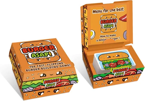 Vista 4 de Blue Orange Juego de cartas Games Burger ASAP! - Juego de cartas para familia o niños, juego de fiesta para 2 a 5 jugadores. Recomendado para edades