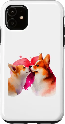 Vista 5 de Funda para iPhone 15 Two Loving Corgis In Love Heart para perro Corgi