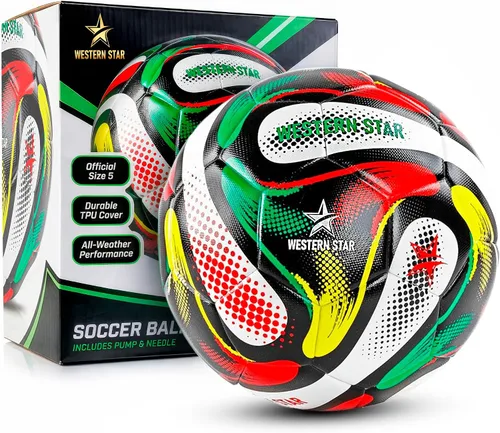 Vista 8 de Western Star Balón de fútbol Helix- Tamaño 3 4 5 – Pelotas de fútbol oficiales de grado de partido – Diseño atractivo y duradero