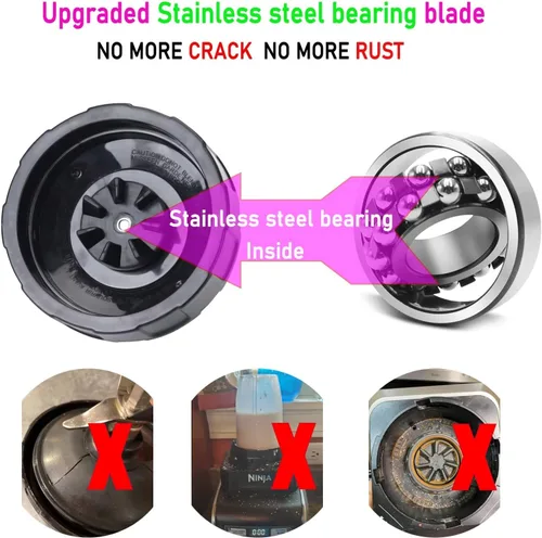 Vista 5 de Cuchilla de repuesto para licuadora macho de 7 aletas y vasos de 18 onzas compatibles con Ninja Auto iQ Blender [4 pulgadas macho 7 aletas solamente]