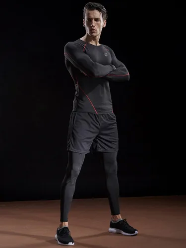 Vista 6 de Neleus - Camisas de compresión de manga larga para hombre, para ejercitarte, correr, 3 u.