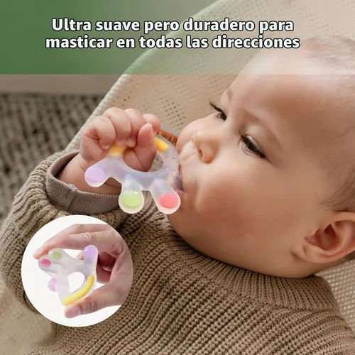 Vista 5 de Haakaa Combo de mordedor de silicona, juguetes de dentición