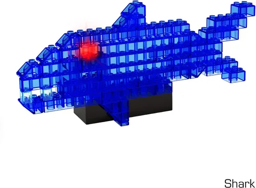 Vista 6 de E-Blox 4 en 1 Power Blox Builder STEM Kit (46 piezas), colorido juego de bloques de construcción con luz LED, construir 4 estructuras 3D, gran