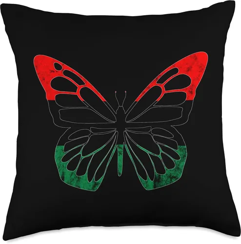 Vista 5 de Pan African Pride Black History Black Liberation Butterfly Pan African UNIA Flag Throw Pillow, 16 x 16 pulgadas, multicolor