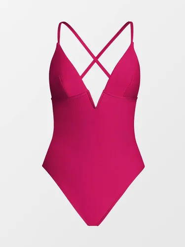 Vista 5 de CUPSHE Traje de baño de una pieza para mujer, cuello en V profundo, correa ajustable en la espalda cruzada