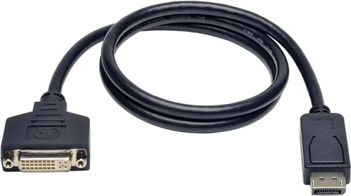 Vista 2 de Tripp Lite Cable adaptador DisplayPort a DVI DP2DVI convertidor de video para DP-M a DVI-I-F 3 pies (P134-003)