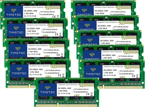 Vista 14 de Timetec 4GB DDR3L / DDR3 1600MHz PC3L-12800 / PC3-12800 Sin ECC Sin Búfer 1.35V / 1.5V CL11 2Rx8 Rango Dual 204 Pines SODIMM Portátil Notebook PC