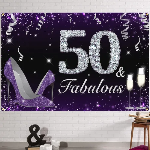 Vista 24 de HAMIGAR Fabuloso telón de fondo de cumpleaños tacones altos morados