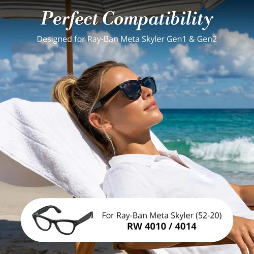 Vista 2 de HIBLOKS Polarized Clip for RayBan Meta Skyler Gen 1/2 (RW4010/RW4014 52-20)