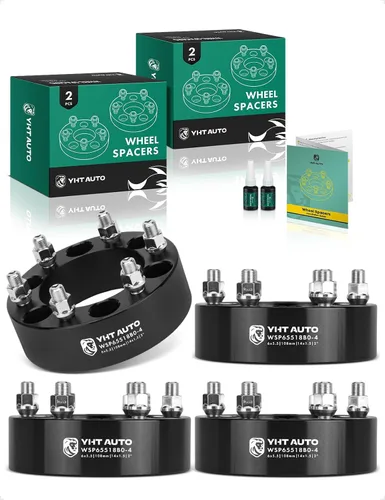 Vista 10 de YHTAUTO Espaciadores de rueda 6x5.5 de 2 pulgadas. Compatible con Chevrolet Silverado, Tahoe, C/K, GMC Sierra, Yukon, Cadillac Escalade Negro
