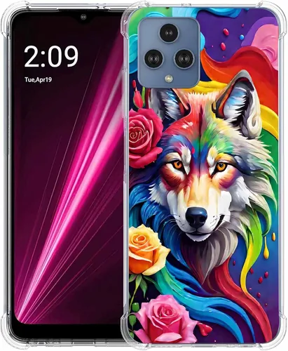 Vista 10 de Revvl 6 5G - Funda protectora de poliuretano termoplástico resistente a los arañazos y a prueba de golpes con diseño de mandala de pavo real