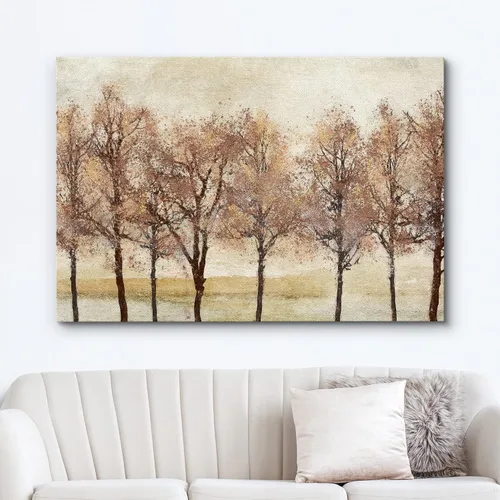 Vista 2 de wall26 Impresión en Lienzo Arte de Pared Otoño Caída Hoja Naranja Bosque Granja Árbol Paisaje Naturaleza Vida Silvestre Ilustraciones Arte Moderno