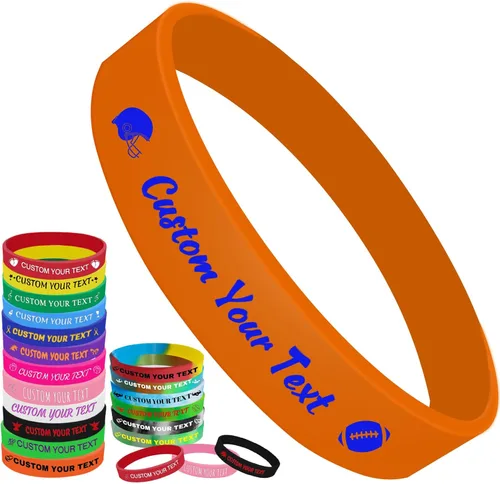 Vista 12 de Pulseras de silicona personalizadas Pulseras de goma de aduana a granel para eventos con texto de logotipo, pulseras personalizadas, regalos
