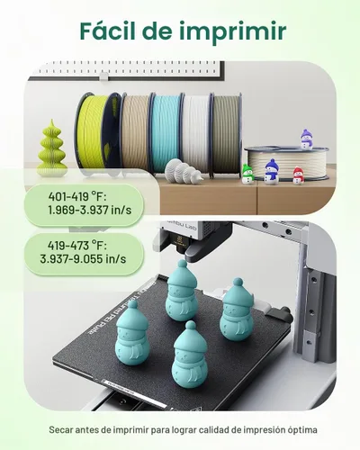 Vista 5 de SUNLU - Filamento PLA mate de 1/16 pulgadas para impresora 3D, carrete compatible con filamento de repuesto Bambulab, de 2.2 libras, textura