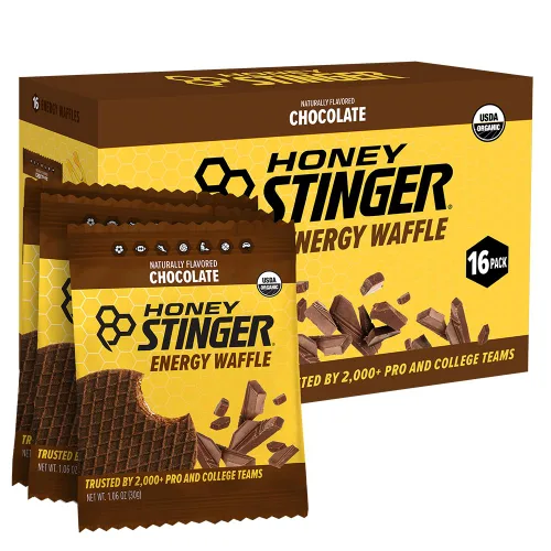 Vista 27 de Honey Stinger Gofle de arce de mantequilla de almendra orgánica, estroopwafel energético para ejercicio, resistencia y rendimiento, nutrición