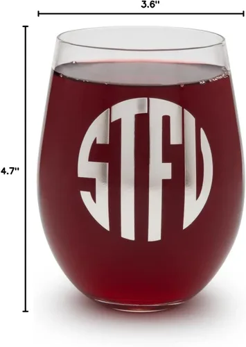 Vista 8 de BigMouth WTF & STFU Monogram Copas de vino