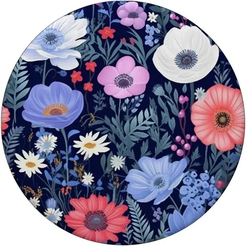 Vista 3 de Bonito diseño de flores con flores florales coloridas mixtas PopSockets Standard PopGrip
